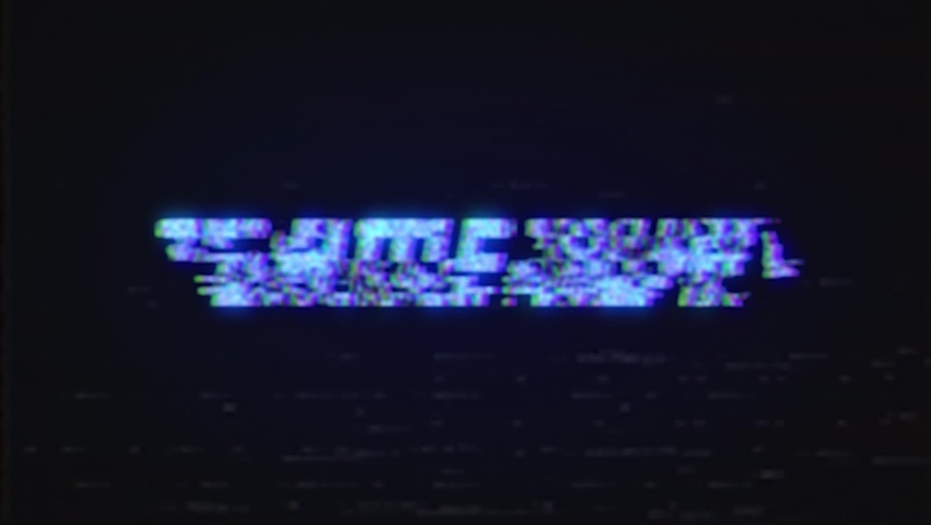GAME OVER retro VHS TV screen with glitch effect. Retro video game GAME OVER TV screen. Looped glitch animation of retro VHS screen with inscription GAME OVER. Royalty-Free Stock Footage #1082982607