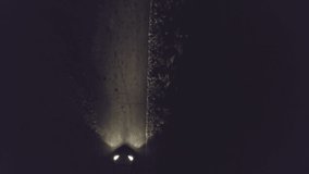 A lone car drives a small road at night with its lights on. Lost in the dark, he looks for a way home, takes the secret away for clothes at night. - Powered by Shutterstock - Get 15% off with code: PIKWIZARD15