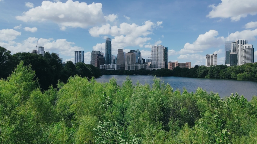 Aerial of Downtown Austin Texas USA