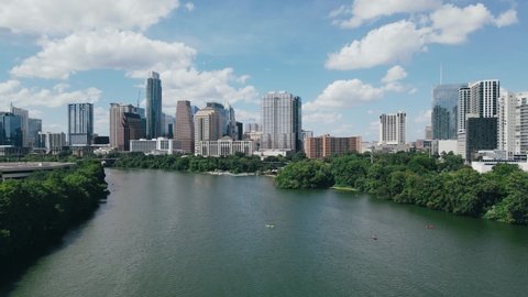 Aerial of Downtown Austin Texas USA