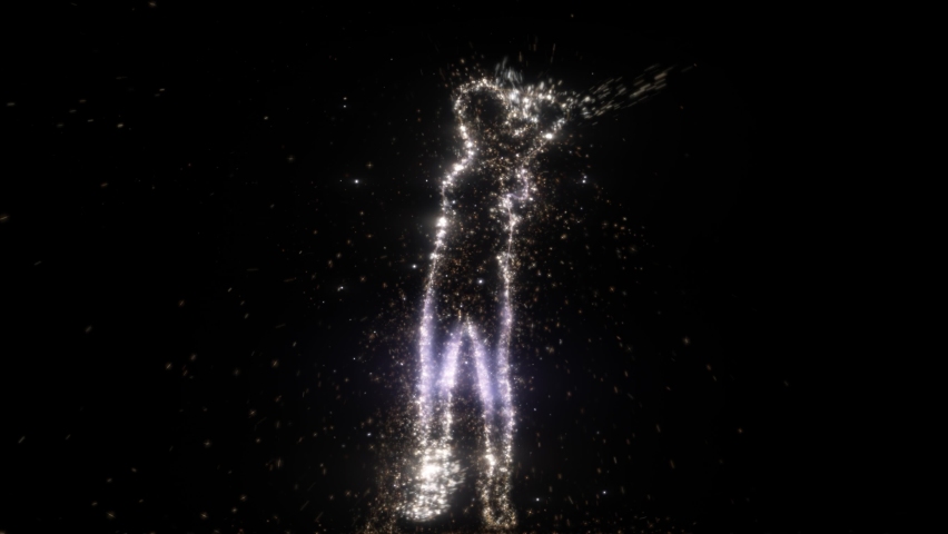 Sexy particle girl dancing 3D Animation 