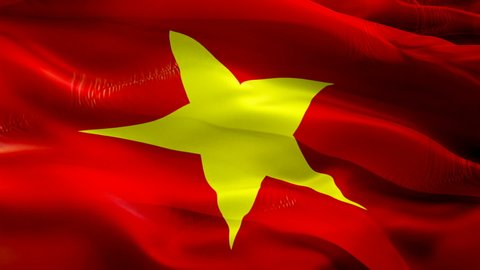 Vietnamese flag. 3d Vietnam flag waving video. Sign of Vietnam seamless loop animation. Vietnamese flag HD resolution Background. Vietnam flag Closeup 1080p HD video for Independence Day,Victory day

