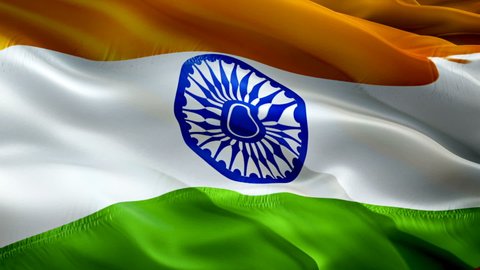India flag video. National 3d Indian Flag Slow Motion video. India Flag Blowing Close Up. Indian Flags Motion Loop HD resolution Background Closeup 1080p Full HD video. India flags waving in wind vide