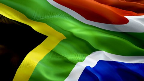 South Africa flag. 3d South African flag waving video. Sign of South Africa seamless loop animation. South African flag HD resolution Background Closeup 1080p HD video for Independence Day,Victory day