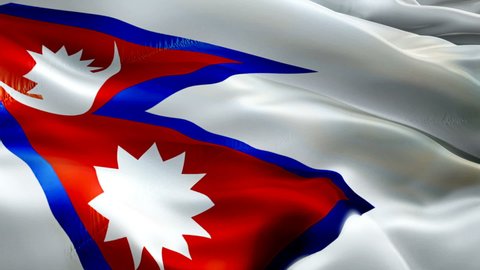 Nepal flag video. National 3d Nepali Flag Slow Motion video. Nepal Flag Blowing Close Up. Nepalese Flags Motion Loop HD resolution Background Closeup 1080p Full HD video flags waving in wind video foo