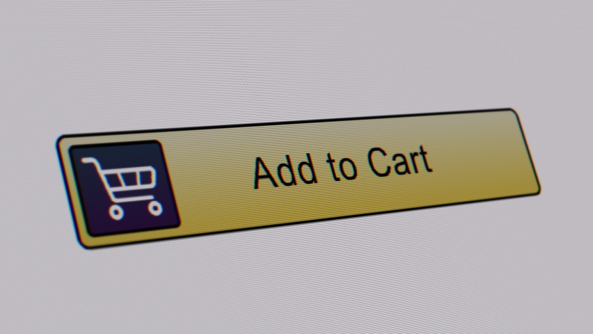Clicking on an Add to Cart button with a mouse pointer. Royalty-Free Stock Footage #1083025861