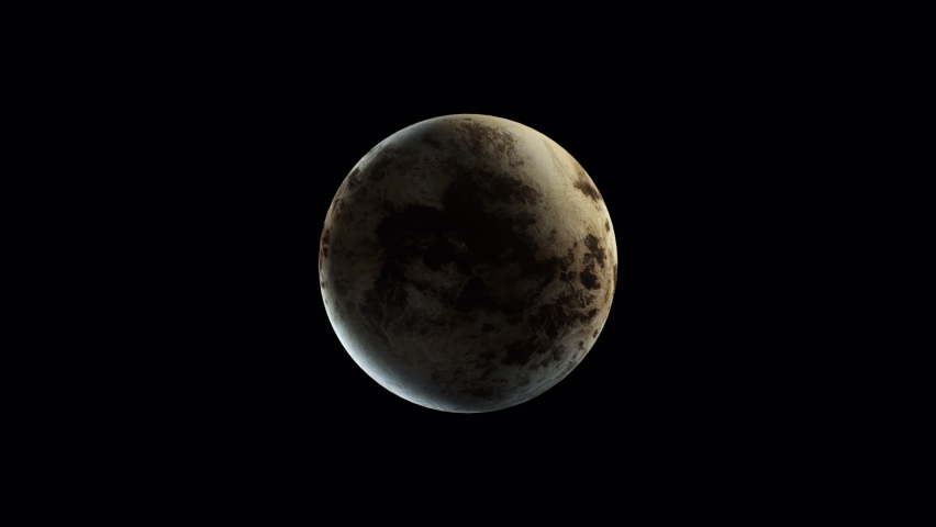 Pluto 360 loop animation with alpha