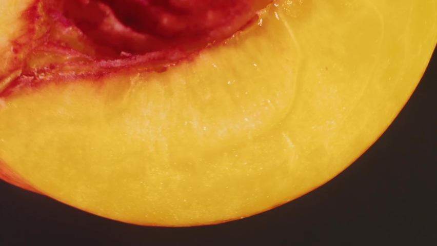 360 degree juicy peach rotation close-up
