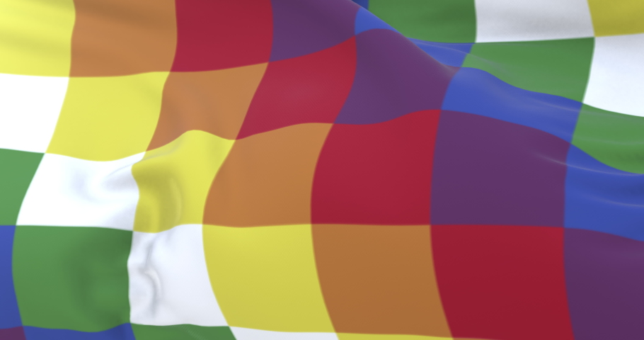 Wiphala flag waving at wind. Loop