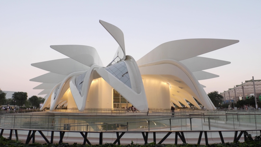 Expo 2020 UAE Pavilion Shaped Like A Falcon In Flight | Shutterstock HD Video #1083052651