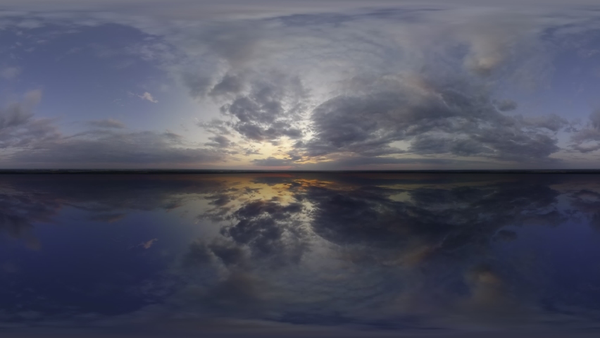 clouds Panoramic Sky HDRI panorama Sky for films sky without ground Mirror in the water Royalty-Free Stock Footage #1083055000