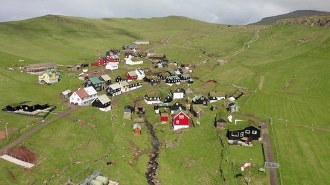 Faroe Islands Landscape. Atlantic coast of the Faroe Islands. High quality 4k footage