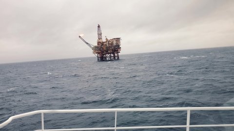 Offshore oil and gas industry. Oil platform or rig in north sea