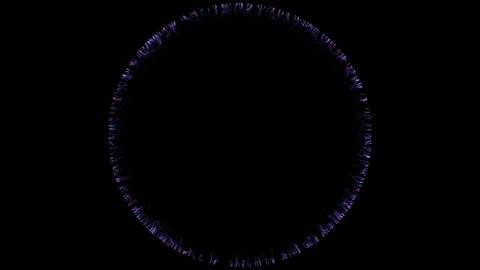 Abstract neon ultraviolet pulsating circle background. Electric animation and explosion electric animation