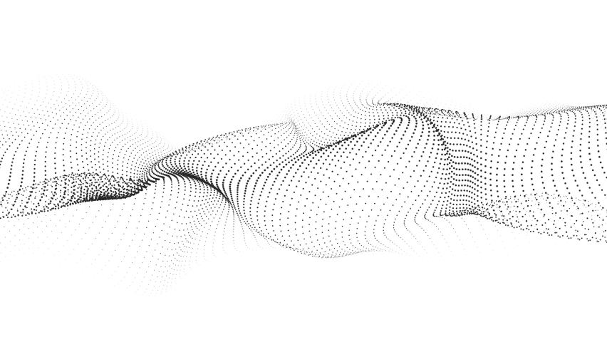 Abstract futuristic background. Big data visualization. Dynamic wave of particles. 3D rendering.
