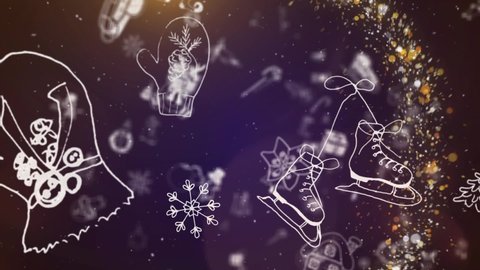 christmas and new year background with santaclaus reindeer and snowflakes