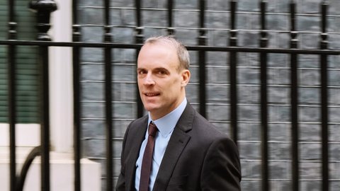 LONDON, NOV 2021 - Dominic Raab, Deputy Prime Minister, Lord Chancellor and Secretary of State for Justice, is seen in Downing Street, London, UK
