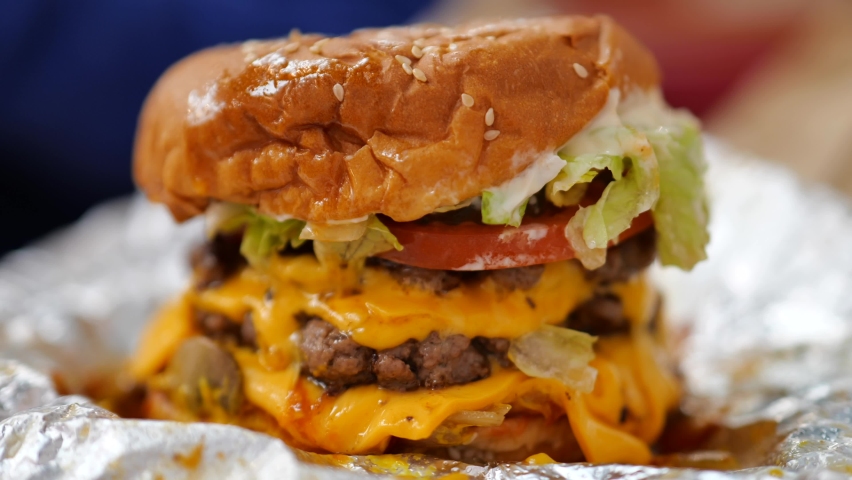 Big tasty burger with all the trimmings