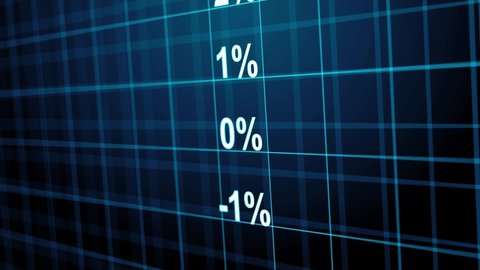 Economic inflation rise in interest rates financial graph percentage statistics - Animation Rendering