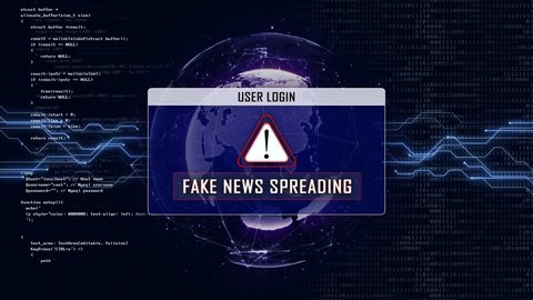 FAKE NEWS SPREADING and Earth Connections Network, Animation, Background, Loop, 4k
