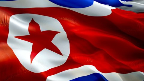 North Korea flag video. National 3d North Korean Flag Slow Motion video. North Korea Flag Blowing Close Up. North Korean Flags Motion Loop HD resolution Background Closeup 1080p Full HD video flags wa