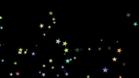 Colorful Cartoon Stars Floating Right Black Stock Footage Video (100% ...