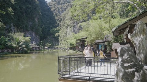 Ipoh, Malaysia - 9th November 2021 : Qing Xin Ling Leisure and Cultural Village is one of the latest and finest attraction in Ipoh with stunning landscapes of mountains and jungles