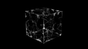 Dynamic flow of connected particles in a closed cube. Technology blockchain concept. Network connections structure. 3D rendering. - Powered by Shutterstock - Get 15% off with code: PIKWIZARD15