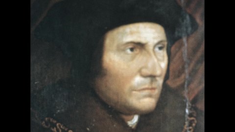 1500s: Painting of Thomas More, zoom in. Drawing of William Shakespeare