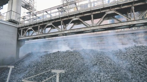 Coke oven coal production. Metallurgical enterprise. Cooling of coke oven coal after the coking process.