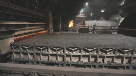 Coke oven coal production. Inside a coconut coal furnace. Hot coke coal