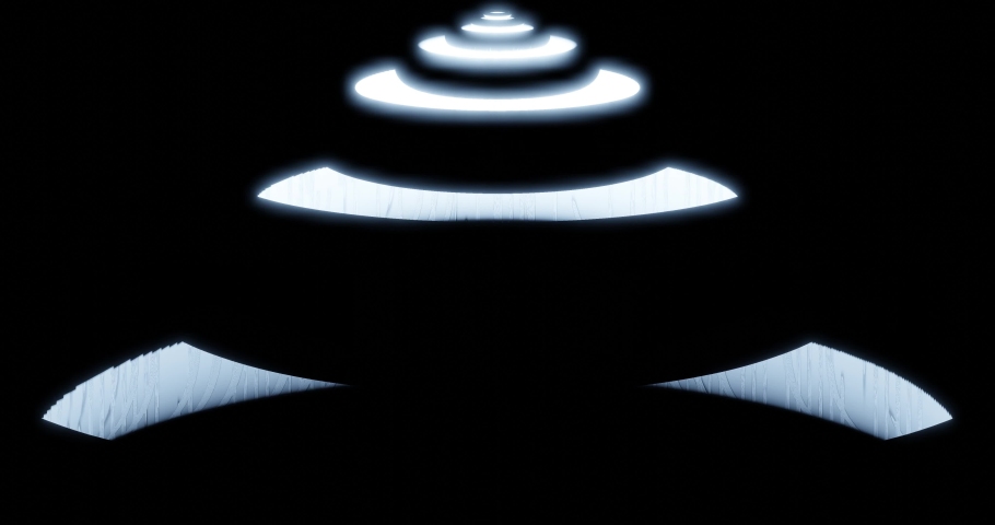 3d render with dark background blue converging surface with reflections