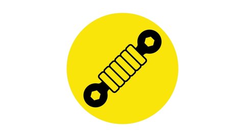 Black Shock absorber icon isolated on white background. 4K Video motion graphic animation .