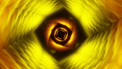 Gold yellow glowing spark motion graphic. Flashing Looped animation. Abstract seamless VJ neon HD background.