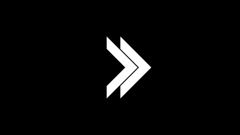 Glitch arrows icon on black background. creative 4k footage for your video project.