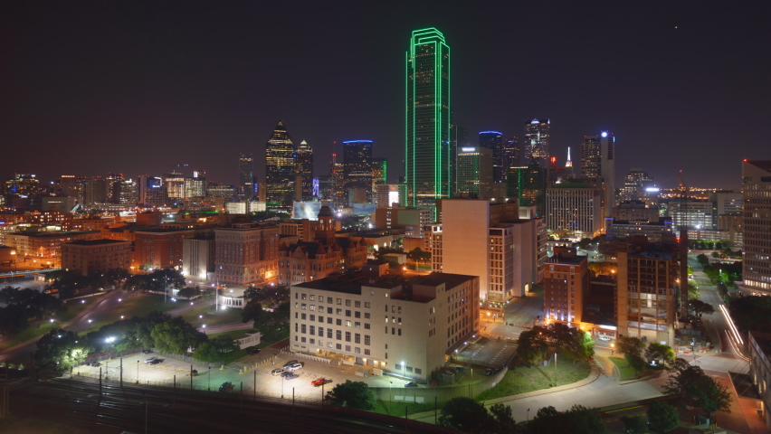 Dallas, Texas, USA aerial skyline at dawn.
