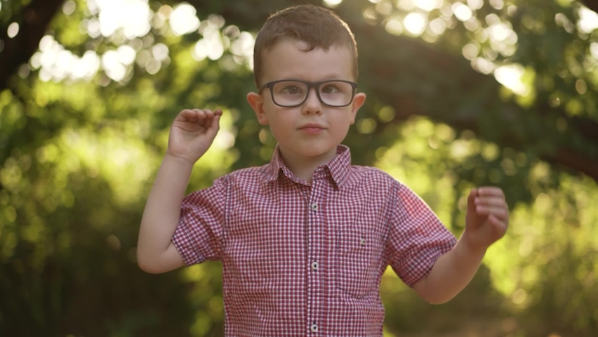 Cute small boy in a glasses