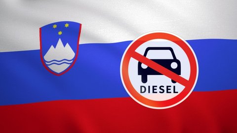 Flag of Slovenia with the sign of Diesel fuel ban.

European countries
CO2 regulation of emissions
3D animation