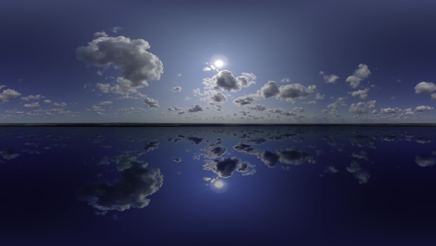 clouds Panoramic Sky HDRI panorama Sky for films sky without ground Mirror in the water Royalty-Free Stock Footage #1083288745