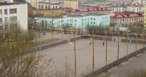 Chelyabinsk, Russia - September, 2020: football pitch