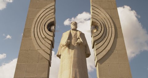 Chelyabinsk, Russia - September, 2020: beautiful monument in timelapse