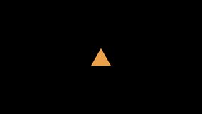 In out full screen pop out animation of transition of an orange triangle into a dynamic triangle pattern in the right half on a plain white background_Corporate Background Element
