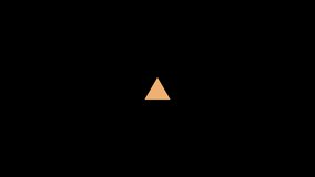 Logo reveal animation of an orange triangle transforming into a static dark grey hexagon on a black screen_Corporate Background Element