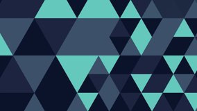 Looping background animation of a flickering triangle pattern of green, grey and dark blue colors with a zooming effect_Corporate Background Element