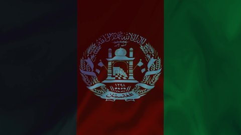 Afghanistan waving flag fabric texture of the flag and 3d animation background.