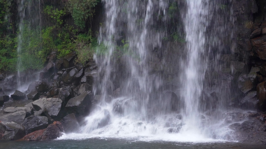 4k Water Fall Close Shot 
