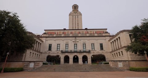 Overcast view of the UT Tower of University of Texas at Austin, Texas