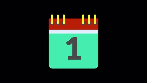 Animated 1st January calendar icon designed in flat icon style, New Year party concept icon.
