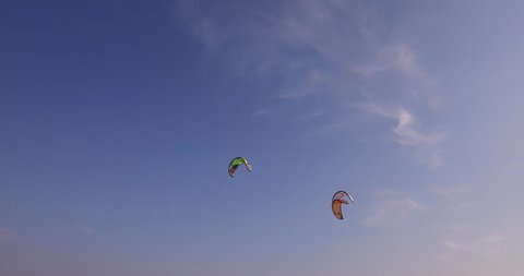 Punda beach in Paros island in Greece with kitesurfers