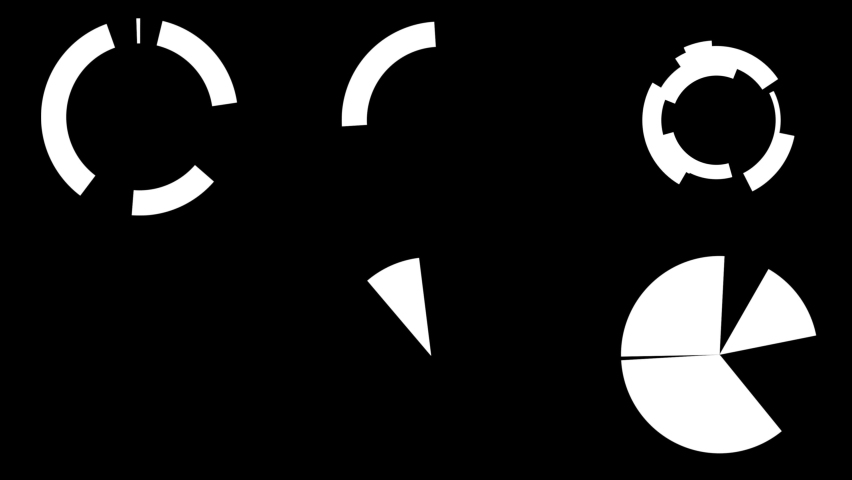 Computer loading icons with alpha, coputer UI in black and white.